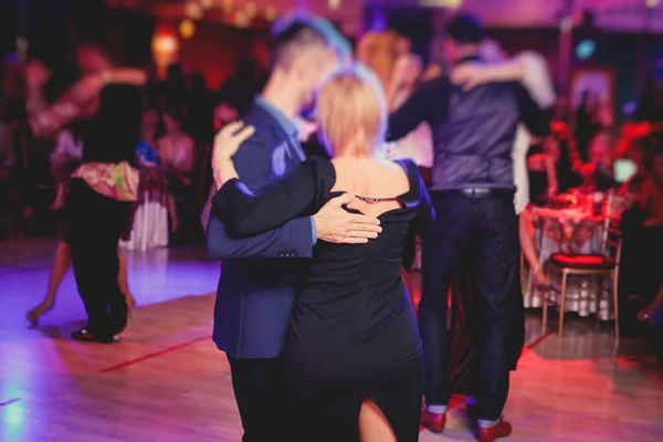 Páry Tančí Tradiční Latinskoargentinský Tanec Milonga Tanečním Sále Tango Salsa — Stock fotografie
