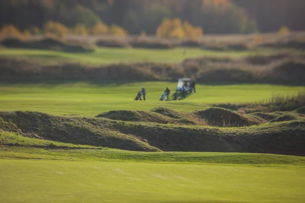 Kırsal Alandaki Golf Sahasının Canlı Görüntüsü Zengin Yeşil Bir Çim — Stok fotoğraf