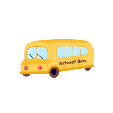 Sarı okul otobüsüne binen okul çocuklarının tasviri