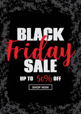 Kara Cuma yazıt tasarım şablonu. Kara Cuma afişi. Vektör illüstrasyonu