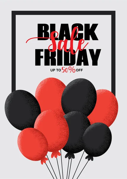 Black Friday försäljning inskription design mall. Svarta fredagens fana. Vektorillustration — Stock vektor