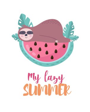 El çizilen tembel liği kesin. Set karikatür tembel ayı komik vektör illüstrasyon