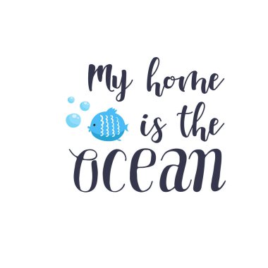 Deniz el çizilmiş yazı elemanları set vektör