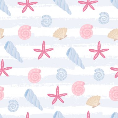 Deniz feneri ile deniz dikişsiz vektör deseni. Çocuk tebrik kartı tasarımı, kumaş ve duvar kağıdı için parlak karikatür illüstrasyon