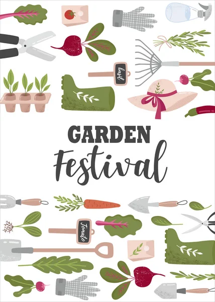 Creativ flyer vertical sau șablon poster cu grădinărit — Vector de stoc