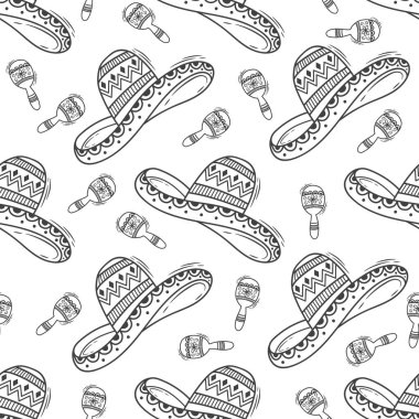 Elle çizilmiş karalamalı vektörsüz desen