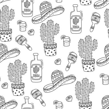 Elle çizilmiş karalamalı vektörsüz desen