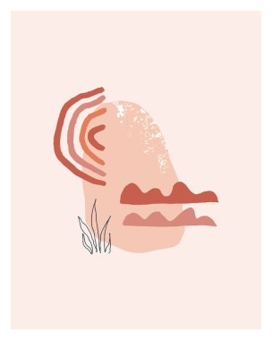 Duvar dekorasyonu için yaratıcı minimalist elle boyanmış resimler