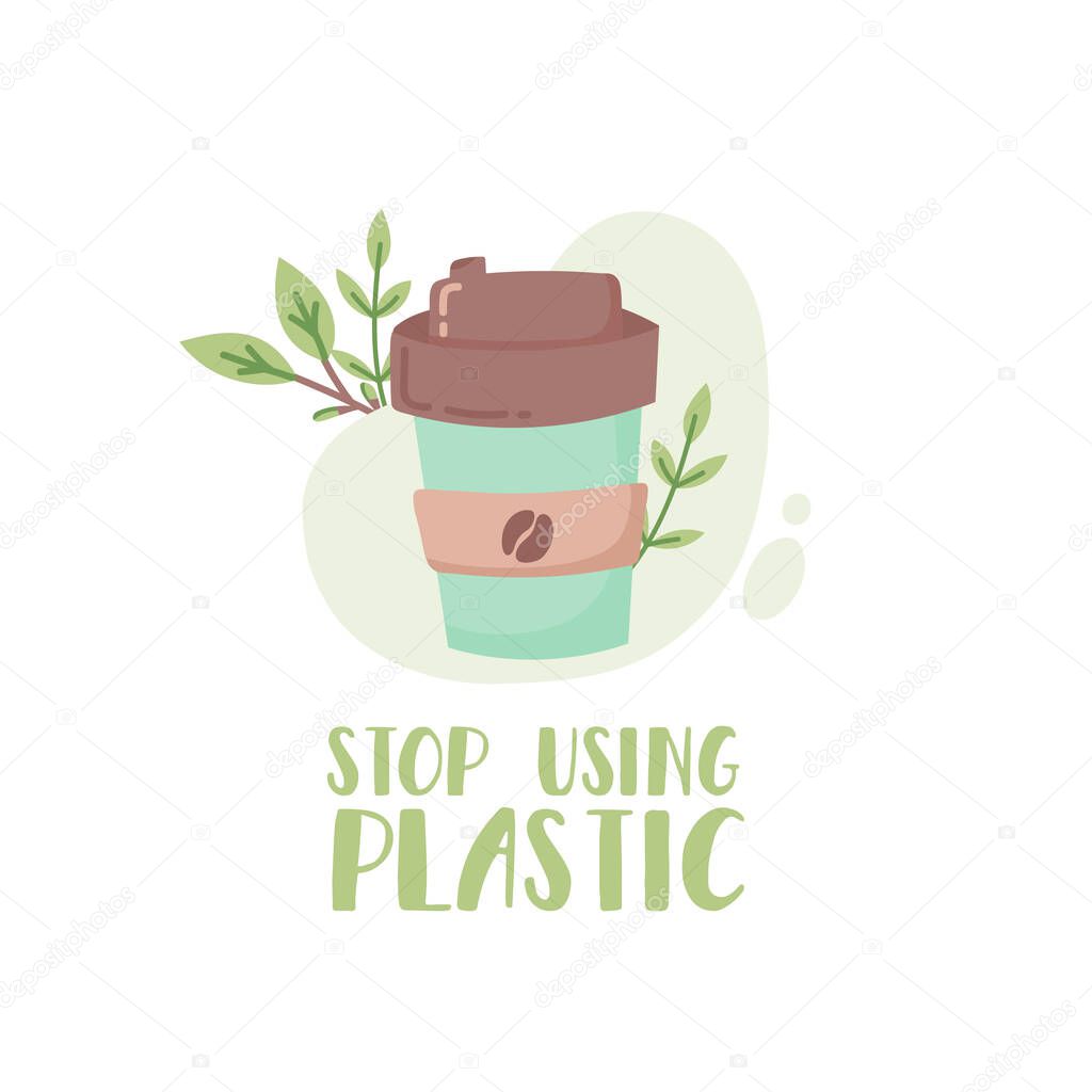 Concept of zero waste lifestyle in the vector. Eco life.