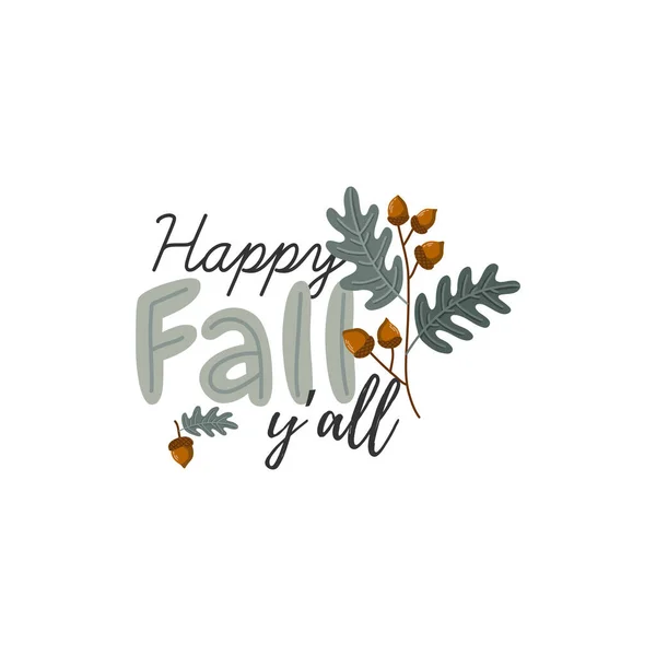 Podzimní přání s podzimními listy, větvemi a bobulemi — Stockový vektor