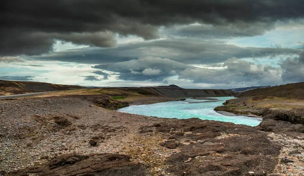 Olfus Jest Największą Rzeką Islandii Tworzy Się Zjednoczeniu Rzek Hvt — Zdjęcie stockowe