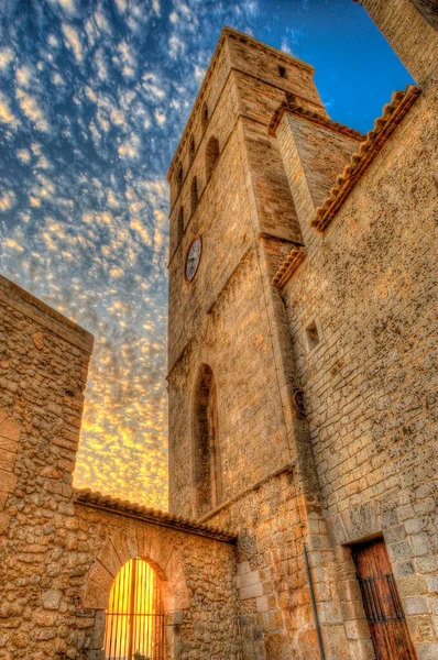 Katedra Ibizie Wschodzie Słońca — Zdjęcie stockowe