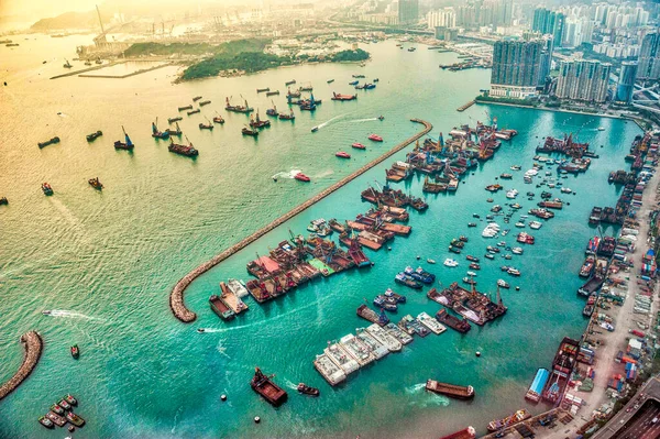 Vista Panorâmica Cidade Hong Kong — Fotografia de Stock