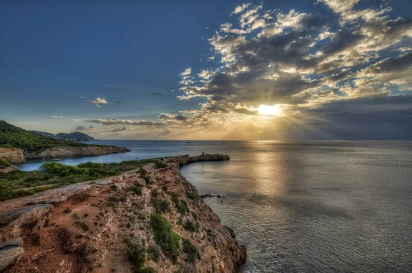 Pequeña Zona Baño Cala Roja Junto Cap Martinet Otro Refugio — Foto de Stock