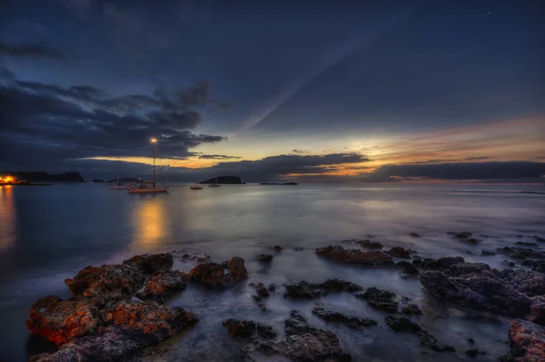 Ciudad Turística Con Playa Can Encuentra Santa Eulalia Del Parte — Foto de Stock