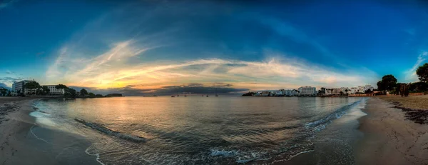 Cidade Turística Com Praia Can Está Localizada Santa Eulália Del — Fotografia de Stock