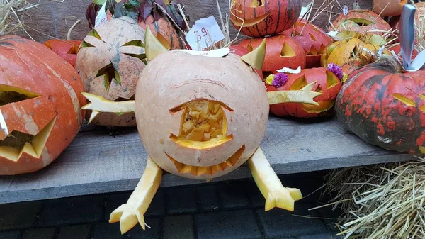 Pumpkin art. Pumpkin carving. Halloween.