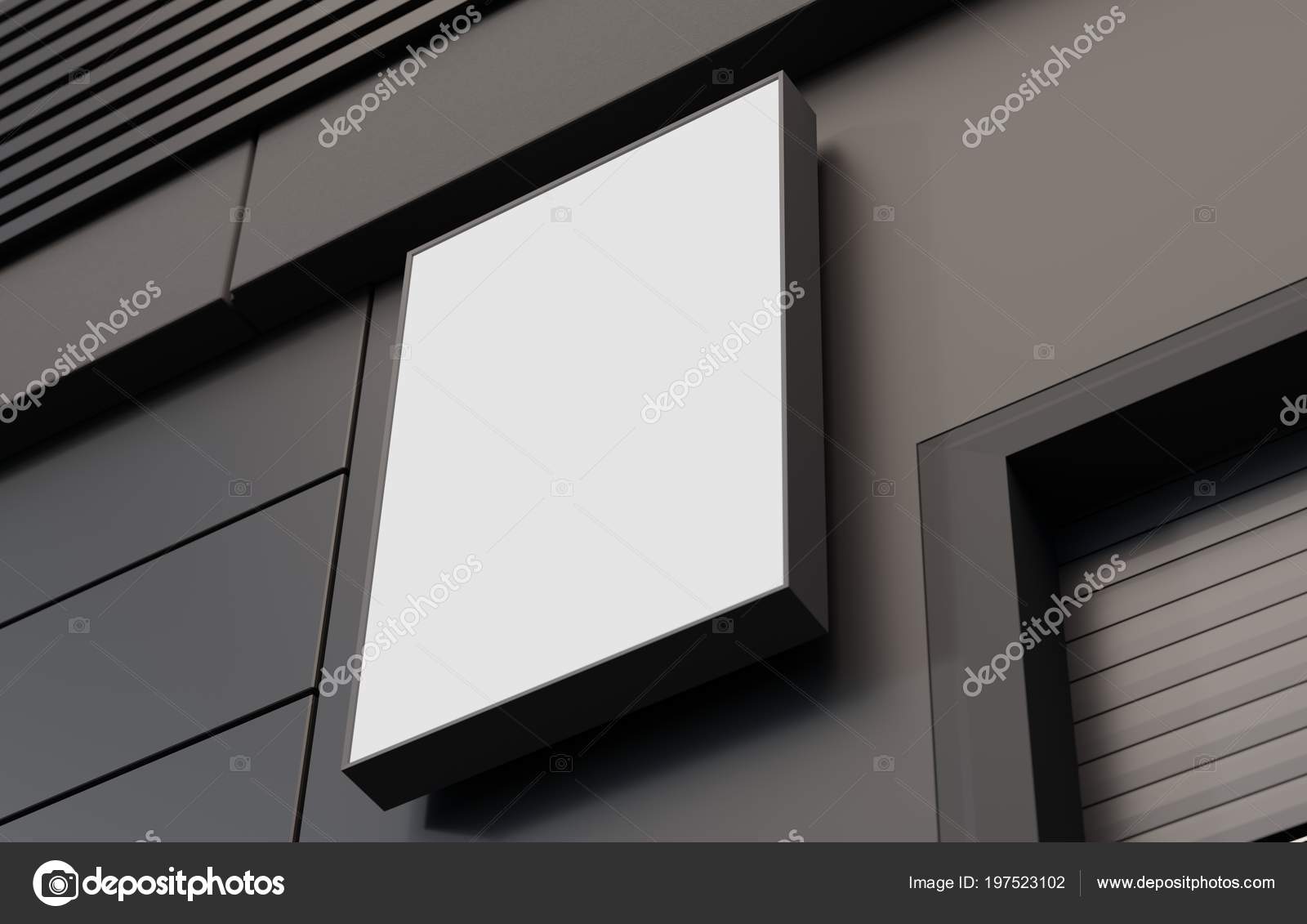Download Blank Outdoor Signage Signboard Mockup Sign Mounted Building Logo Presentation Stock Photo Image By C Barbra Ford 197523102
