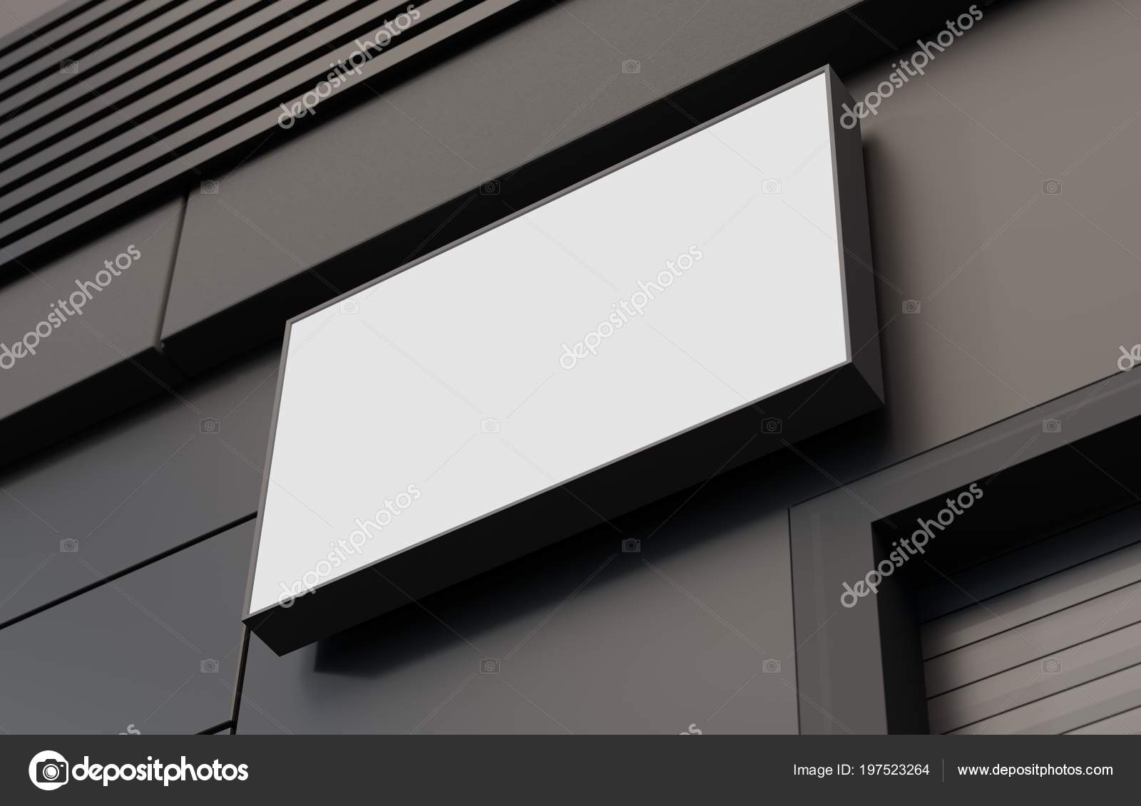 Blank Outdoor Signage Signboard Mockup Sign Mounted Building Logo Presentation — Stock Photo ...