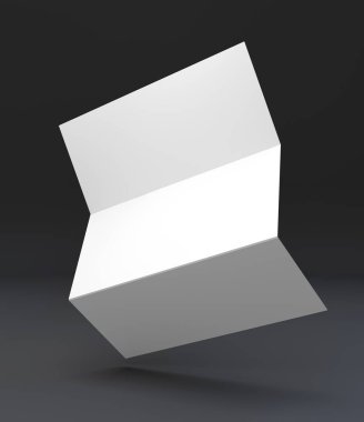 Üç katlı broşür A4 mockup, Dl broşür, Dl el ilanı, 3d render
