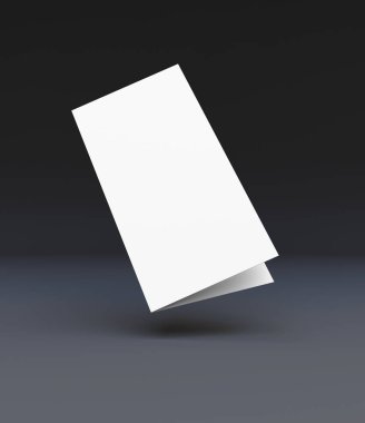 DL ikiye katlanmış broşür mockup, Dl broşür, Dl el ilanı, 3d renderin