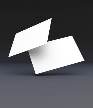 Düşen gerçekçi kartvizit mockup, 3d render