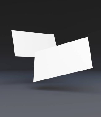 Düşen gerçekçi kartvizit mockup, 3d render