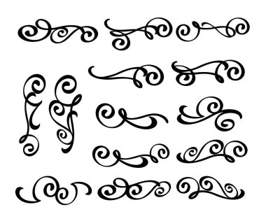 Tasarım öğeleri kümesi. Vektör çizim.