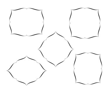 Vektör retro çerçeveleri ayarlayın. Vektör çizim.