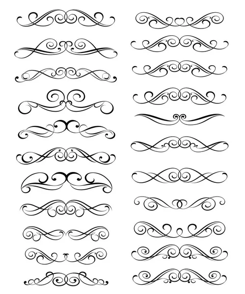 Dekoratif öğeler kümesi. Dividers.Vector resimde. Kolay düzenleme için inşa. Hat grafik tasarım, kartpostal, menü, düğün davetiyesi, romantik tarzı için.