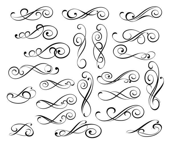 Conjunto Elementos Decorativos Dividers Vector Illustration Well Construído Para Fácil — Vetor de Stock