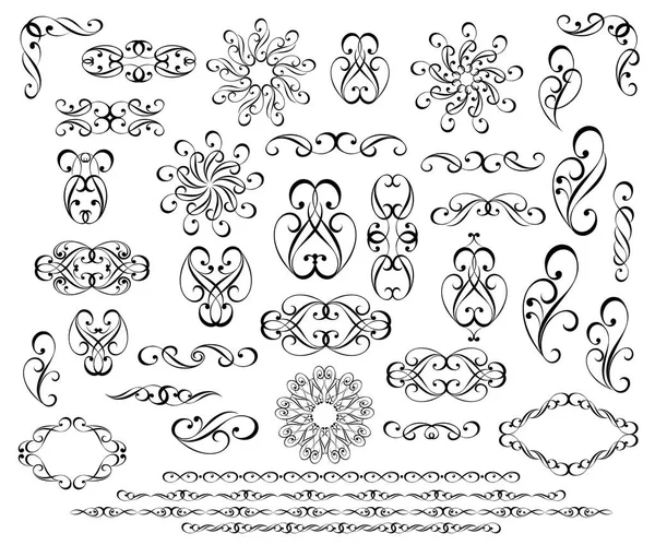 Elemente Decorative Frontieră Viniete Frontieră Dividers Ilustrație Vectorială — Vector de stoc