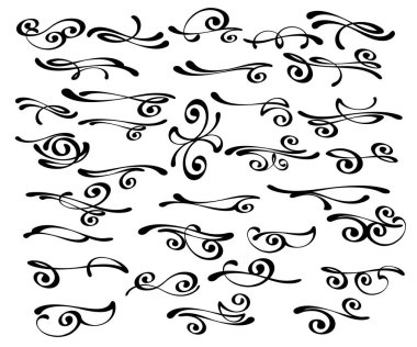 Dekoratif öğeler kümesi. Dividers.Vector resimde. Kolay düzenleme için inşa. Hat grafik tasarım, kartpostal, menü, düğün davetiyesi, romantik tarzı için.