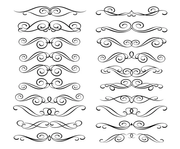 Conjunto Elementos Decorativos Dividers Vector Illustration Well Construído Para Fácil — Vetor de Stock