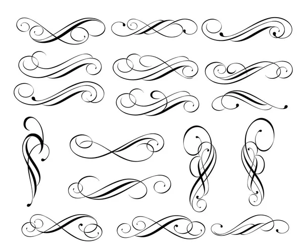 Dekoratif öğeler kümesi. Dividers.Vector resimde. Kolay düzenleme için inşa. Hat grafik tasarım, kartpostal, menü, düğün davetiyesi, romantik tarzı için.