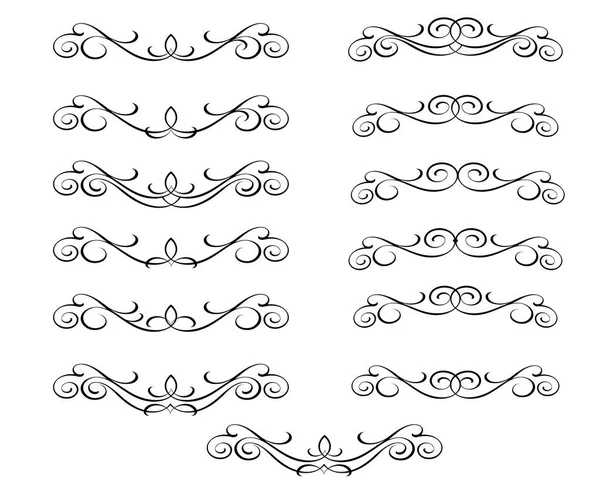 Set Decorative Elements Dividers Vector Illustration Well Built Easy Editing — Stock Vector