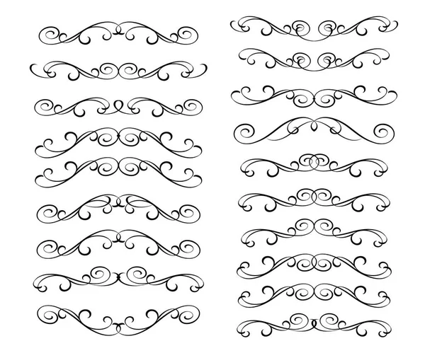 Dekoratif öğeler kümesi. Dividers.Vector resimde. Kolay düzenleme için inşa. Hat grafik tasarım, kartpostal, menü, düğün davetiyesi, romantik tarzı için.