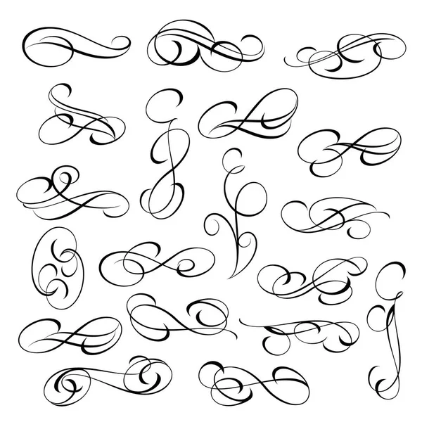 Kaligrafi zarif tasarım unsurları. Vektör çizim.