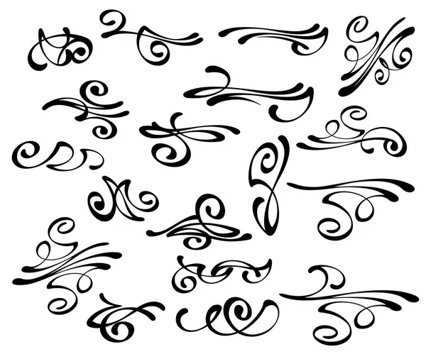 Elementos Caligráficos Elegantes Diseño Ilustración Vectorial — Vector de stock