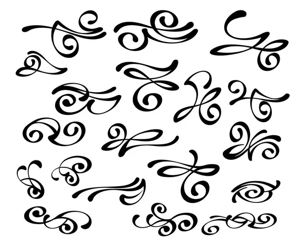 Calligraphic Elegant Elements Design Vector Illustration — Stock Vector