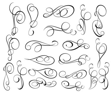 Kaligrafi zarif tasarım unsurları. Vektör çizim.