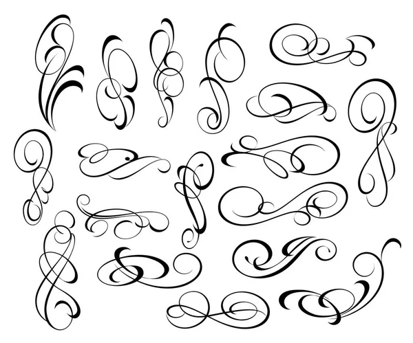 Kaligrafi zarif tasarım unsurları. Vektör çizim.