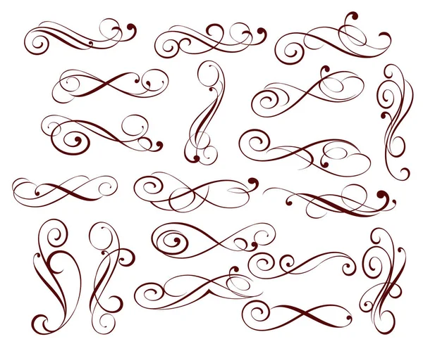 Elementi Calligrafici Eleganti Design Illustrazione Vettoriale — Vettoriale Stock