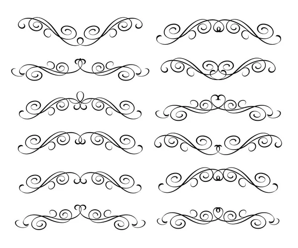 Set Decorative Elements Dividers Vector Illustration Well Built Easy Editing — Stock Vector