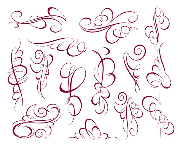 Kalligrafische Elegante Elementen Van Ontwerp Vectorillustratie — Stockvector