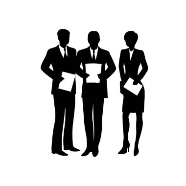 İş insanlar siluet. İş siyah siluetler ayrı ayrı grup.