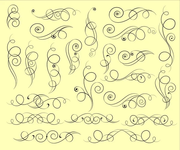 Eléments Calligraphiques Élégants Design Illustration Vectorielle — Image vectorielle