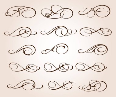 Dekoratif öğeler kümesi. Dividers.Vector resimde. Kolay düzenleme için inşa. Hat grafik tasarım, kartpostal, menü, düğün davetiyesi, romantik tarzı için.