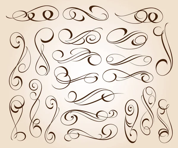 Conjunto Elegantes Elementos Decorativos Ilustración Vectorial — Archivo Imágenes Vectoriales