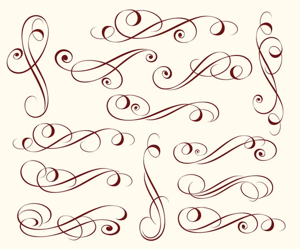 Eléments Calligraphiques Élégants Design Illustration Vectorielle — Image vectorielle